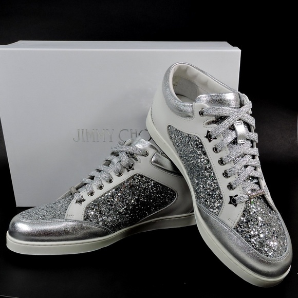 Jimmy Choo 🇮🇹 Women's White Leather Fashion Sneakers - Picture 9 of 9